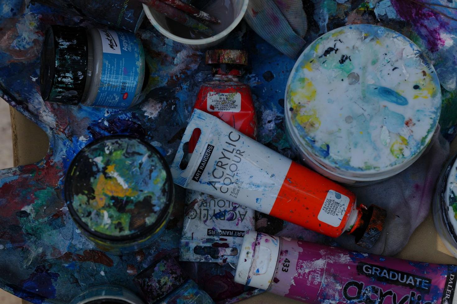 Art supplies setup