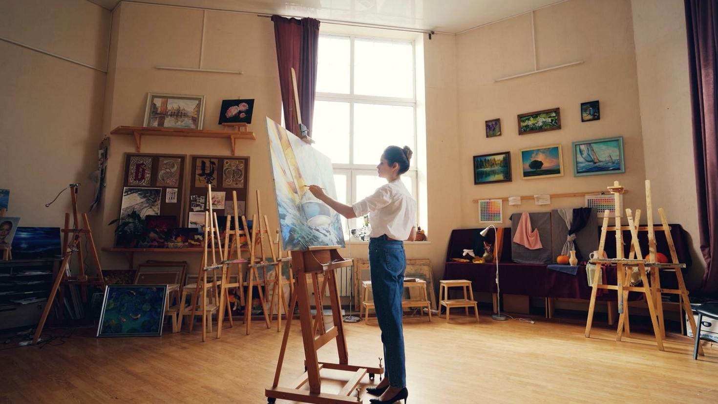 Artist at easel